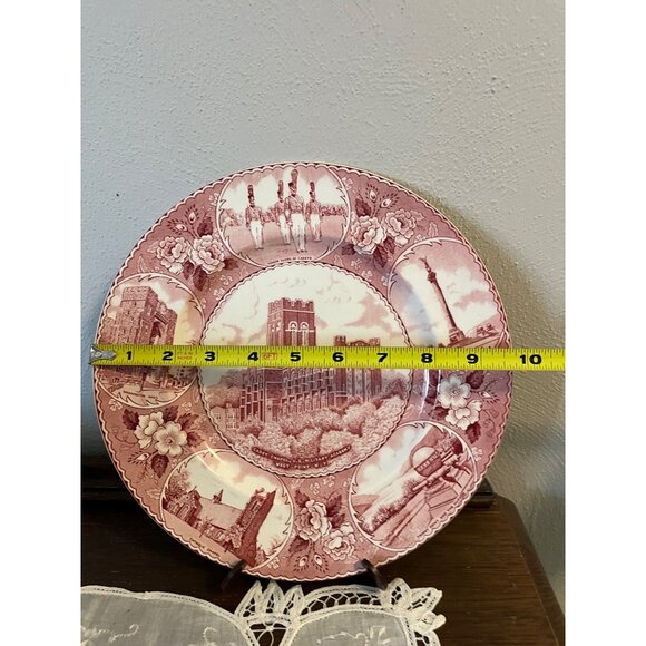 Staffordshire West Point Red Transfer-ware Plate - Picture 2 of 3